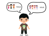 Je comprends et j’utilise les pronoms : nous, vous.