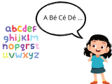 Je nomme les lettres de l’alphabet en minuscules.