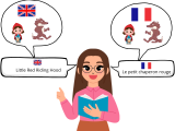 J’écoute des histoires connues en français et en langue étrangère.