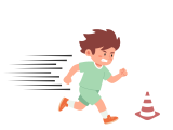 Je peux courir vite et sauter par-dessus un obstacle sans ralentir.