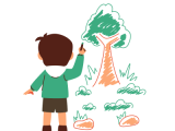 Je peux dessiner en essayant de représenter quelque chose.