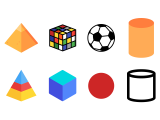 Je reconnais visuellement et tactilement des solides (cube, boule, pyramide à base carré, cylindre).